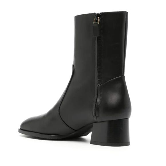 STUART WEITZMAN Black Leather Nola Zip Ankle Boots - Picture 2 of 10